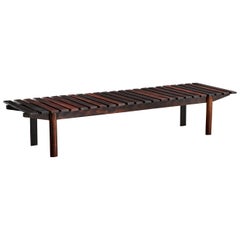 Vintage Brazilian Designer, Bench, Wood, Brazil, 1950s