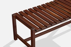 Brazilian Designer, Bench, Wood, Brazil, 1960s