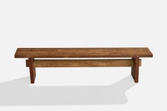 Brazilian Designer, Bench, Wood, Brazil, 1960s