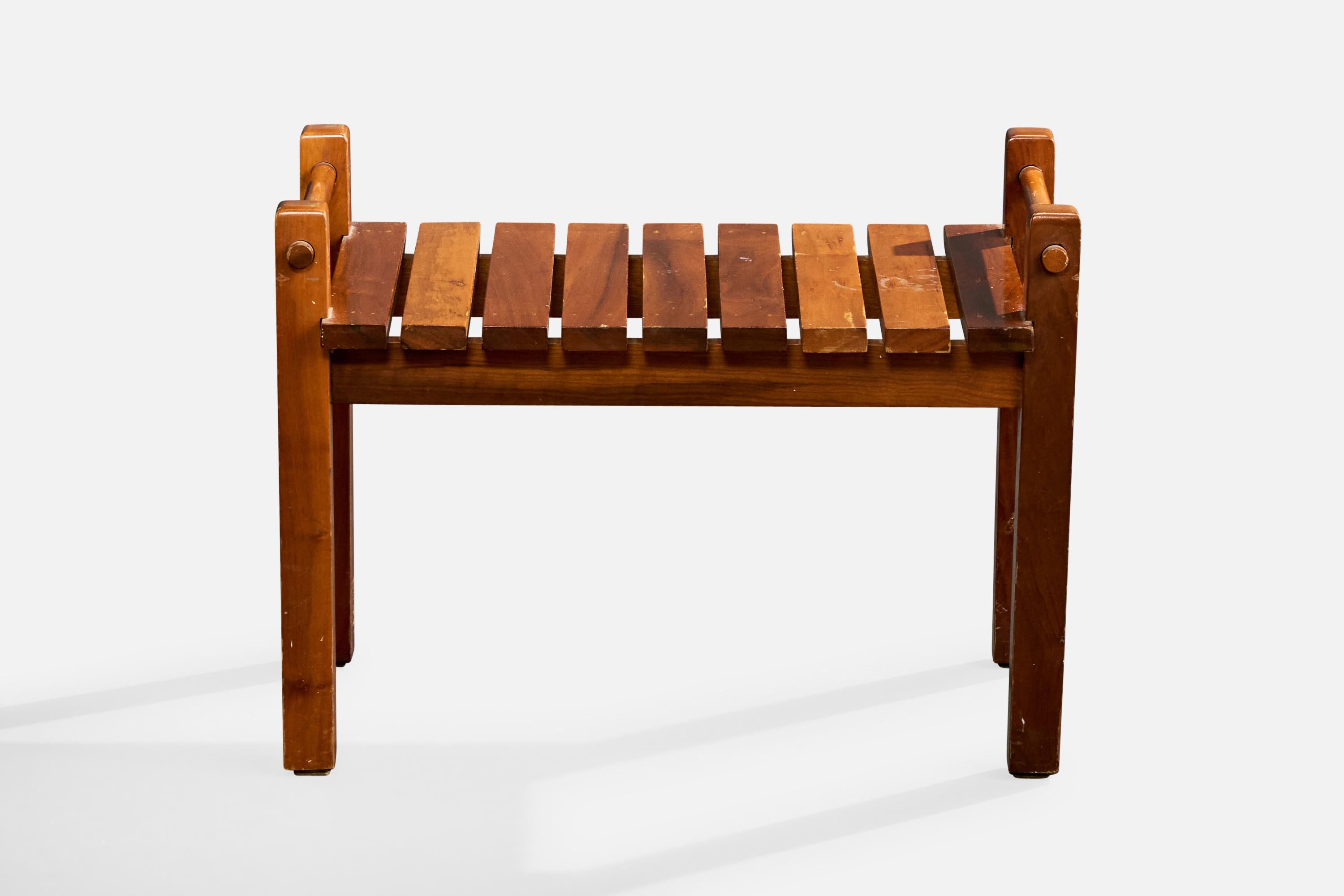 Mid-Century Modern Designer brésilien, banc, Wood Wood, Brésil, années 1960 en vente