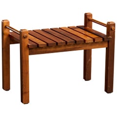 Vintage Brazilian Designer, Bench, Wood, Brazil, 1960s