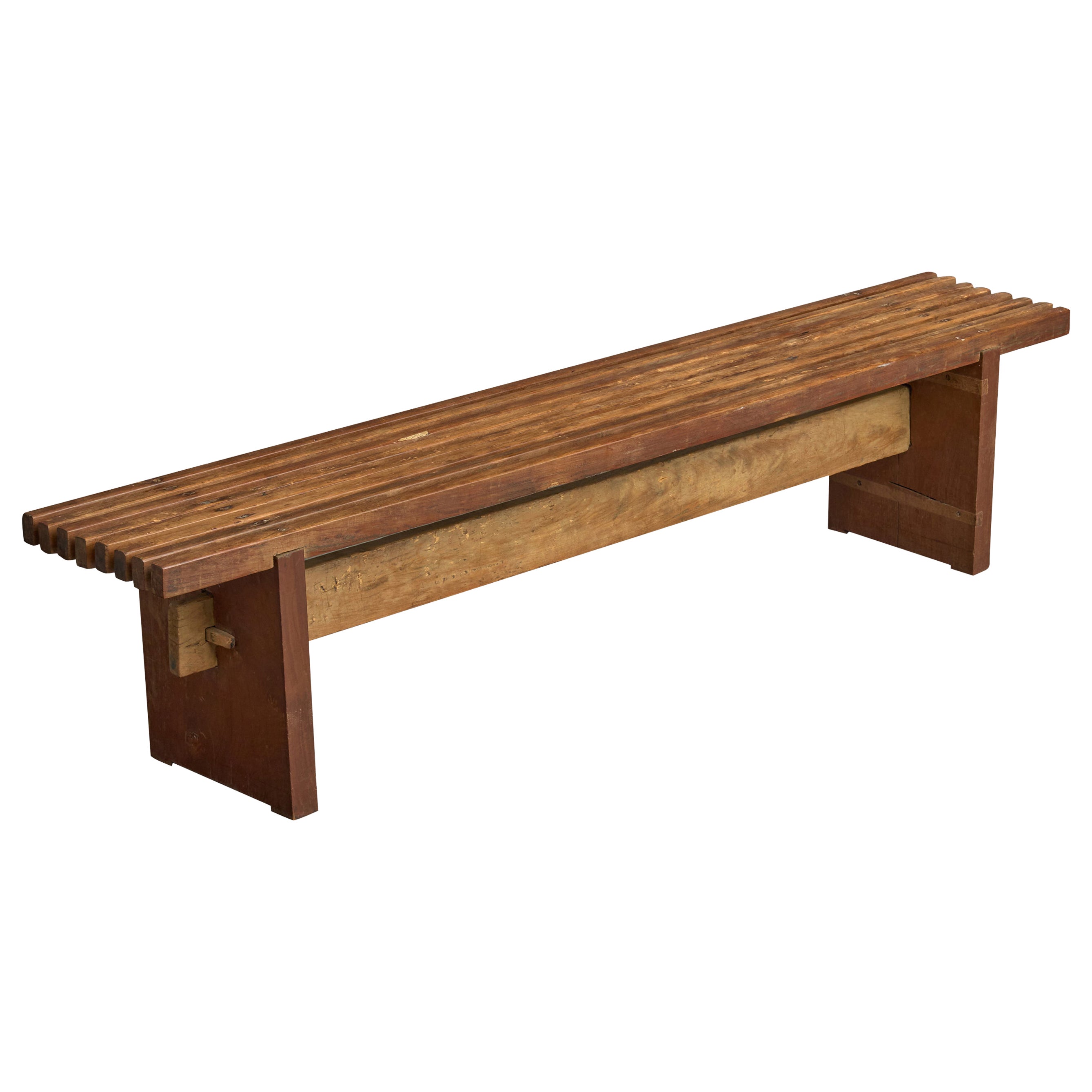 Brazilian Designer, Bench, Wood, Brazil, 1960s