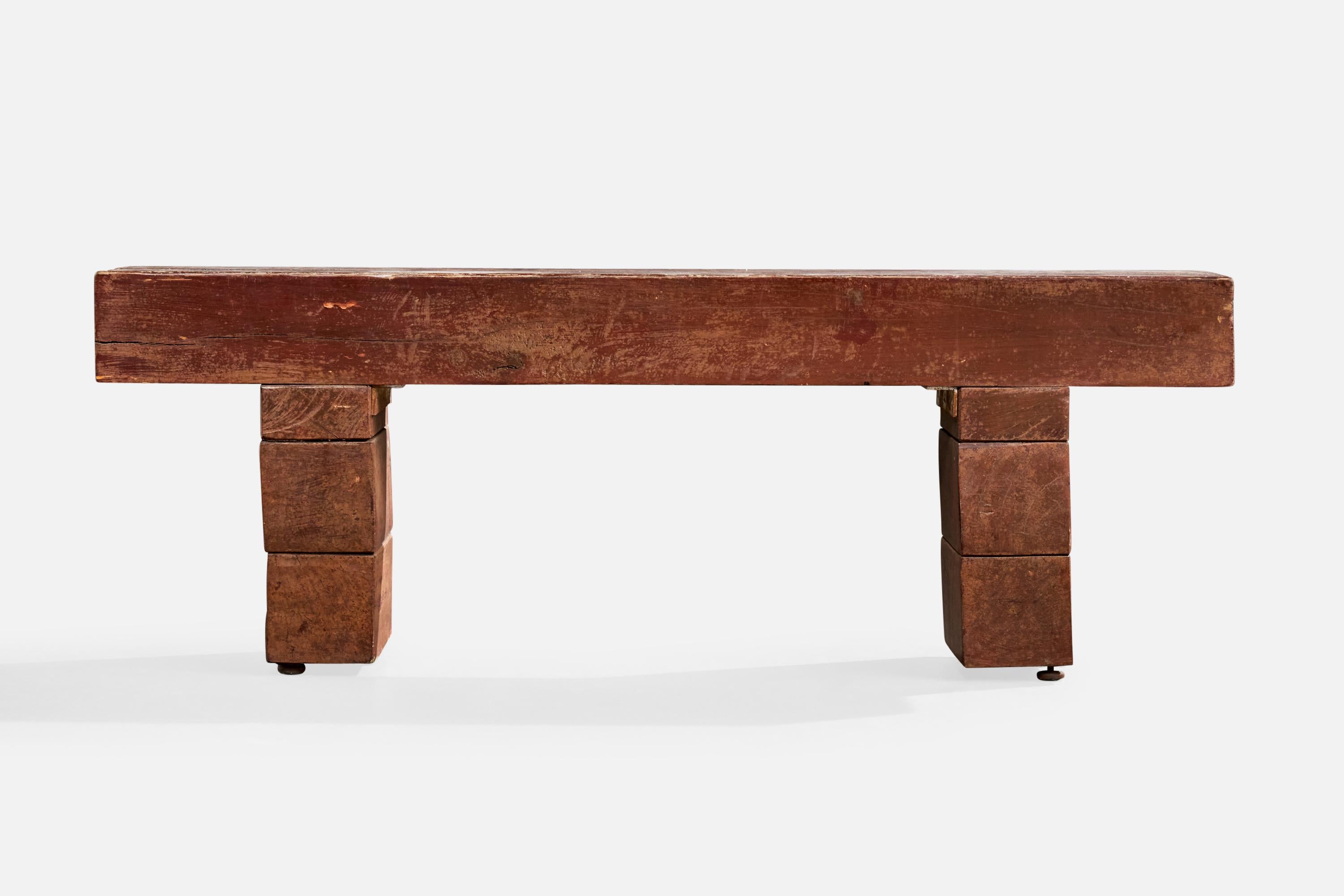 Brésilien Designer brésilien, banc, Wood Wood, Brésil, années 1970 en vente