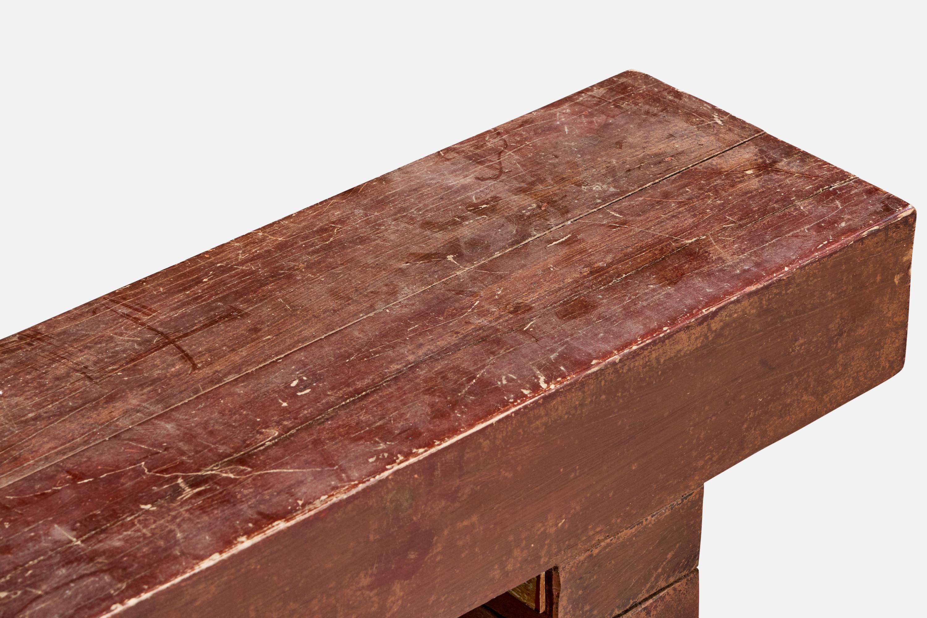 Designer brésilien, banc, Wood Wood, Brésil, années 1970 État moyen - En vente à High Point, NC