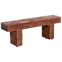 Vintage Brazilian Designer, Bench, Wood, Brazil, 1970s