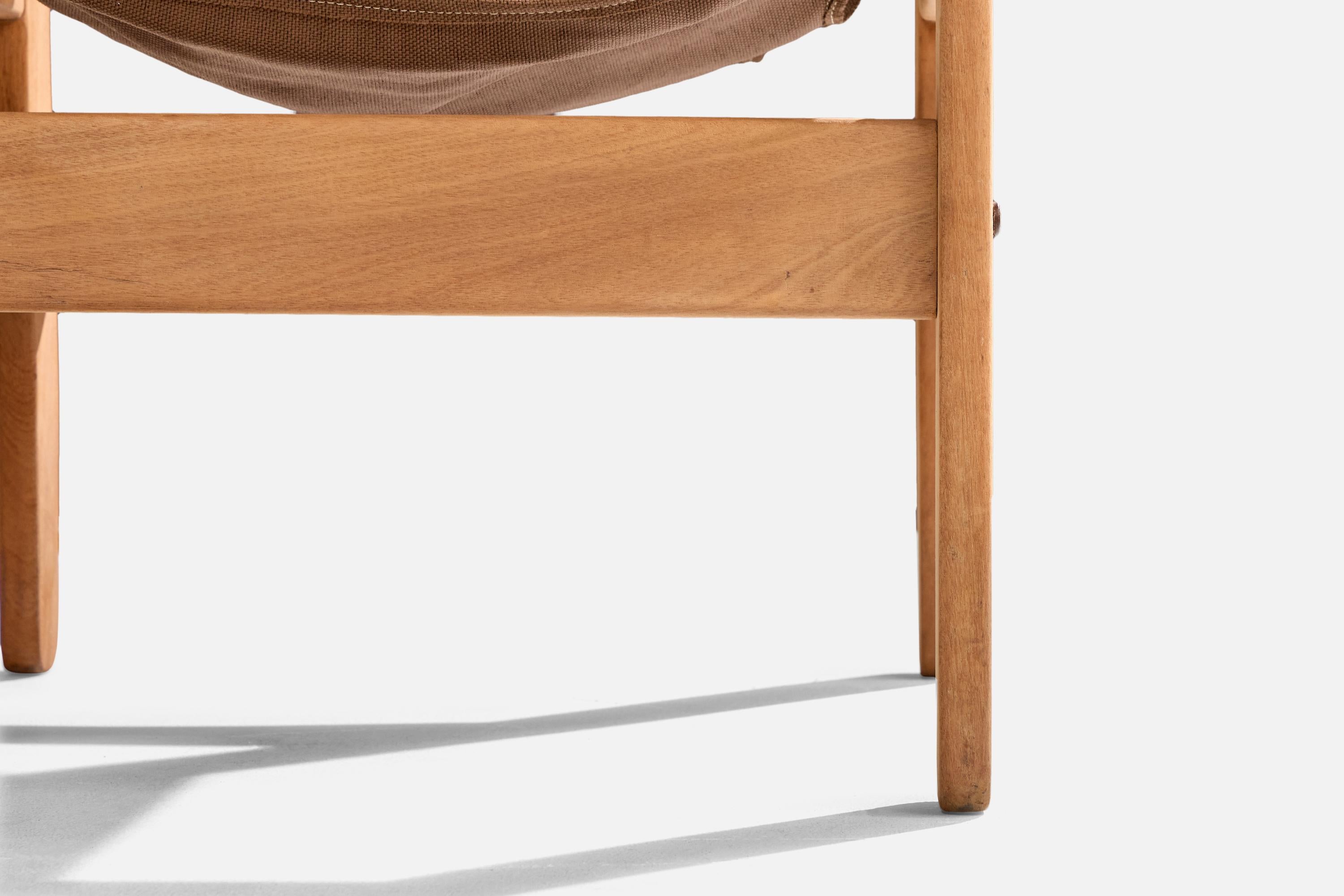 Brazilian Designer, Bench, Wood, Canvas, Brazil, 1970s For Sale 8
