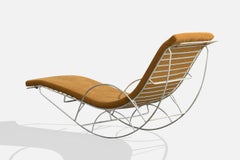 Brasilianischer Designer, Chaise Longue, Eisen, Samt, Brasilien, 1970er