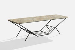 Brazilian Designer, Coffee Table, Iron, Marble, Brazil, 1950s