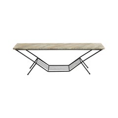 Brazilian Designer, Coffee Table, Iron, Marble, Brazil, 1950s