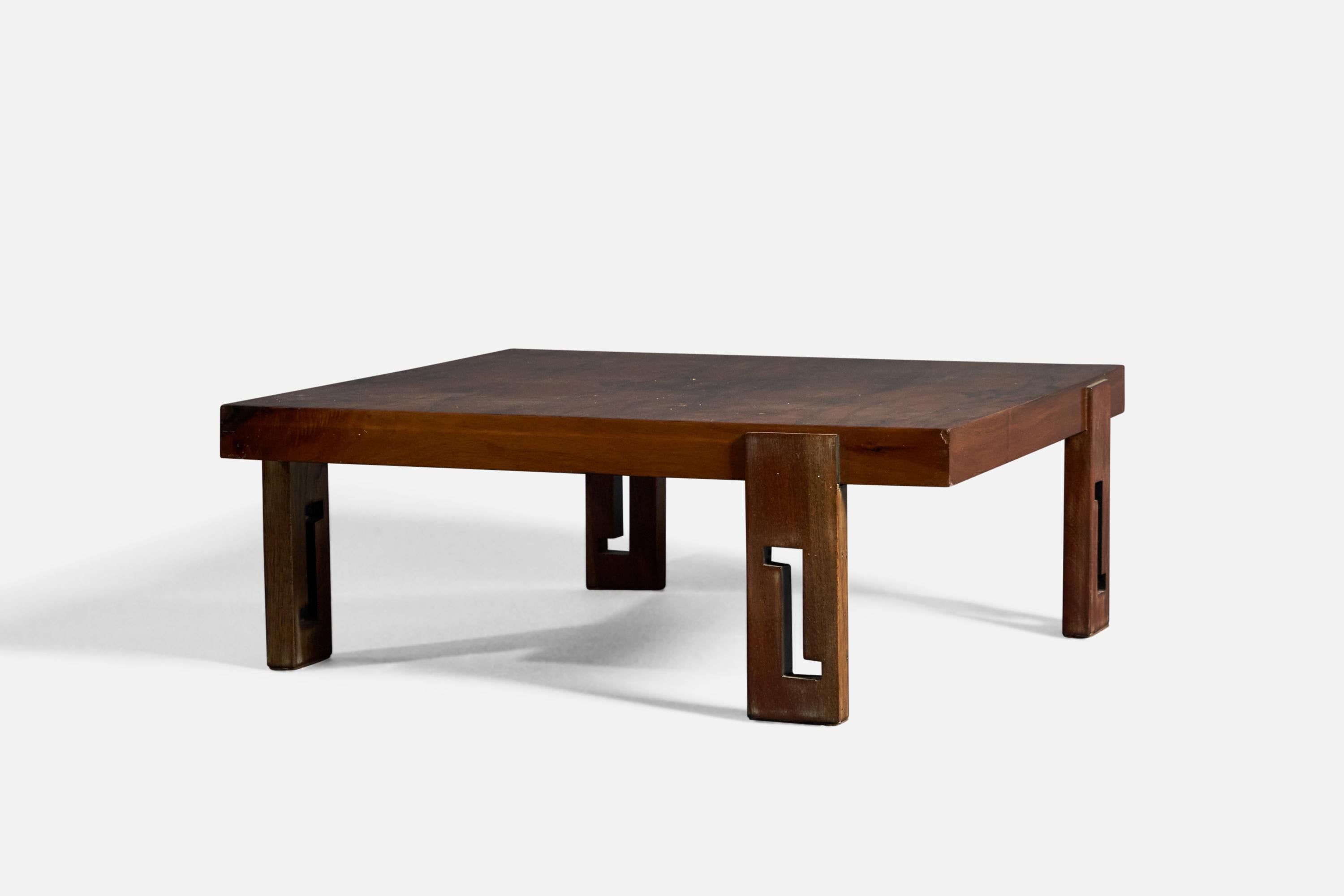A rosewood coffee table designed and produced in Brazil, c. 1950s.