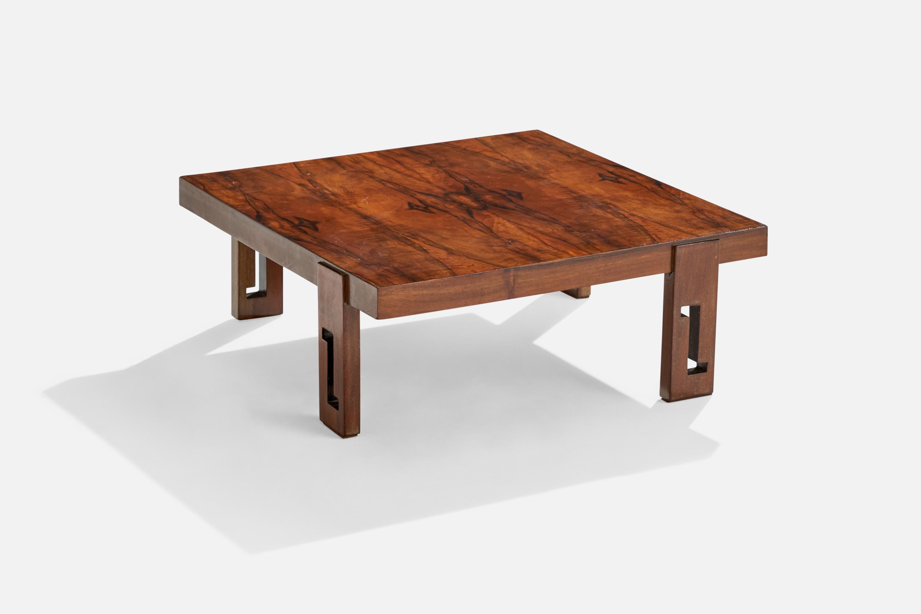 A rosewood coffee table designed and produced in Brazil, c. 1950s.