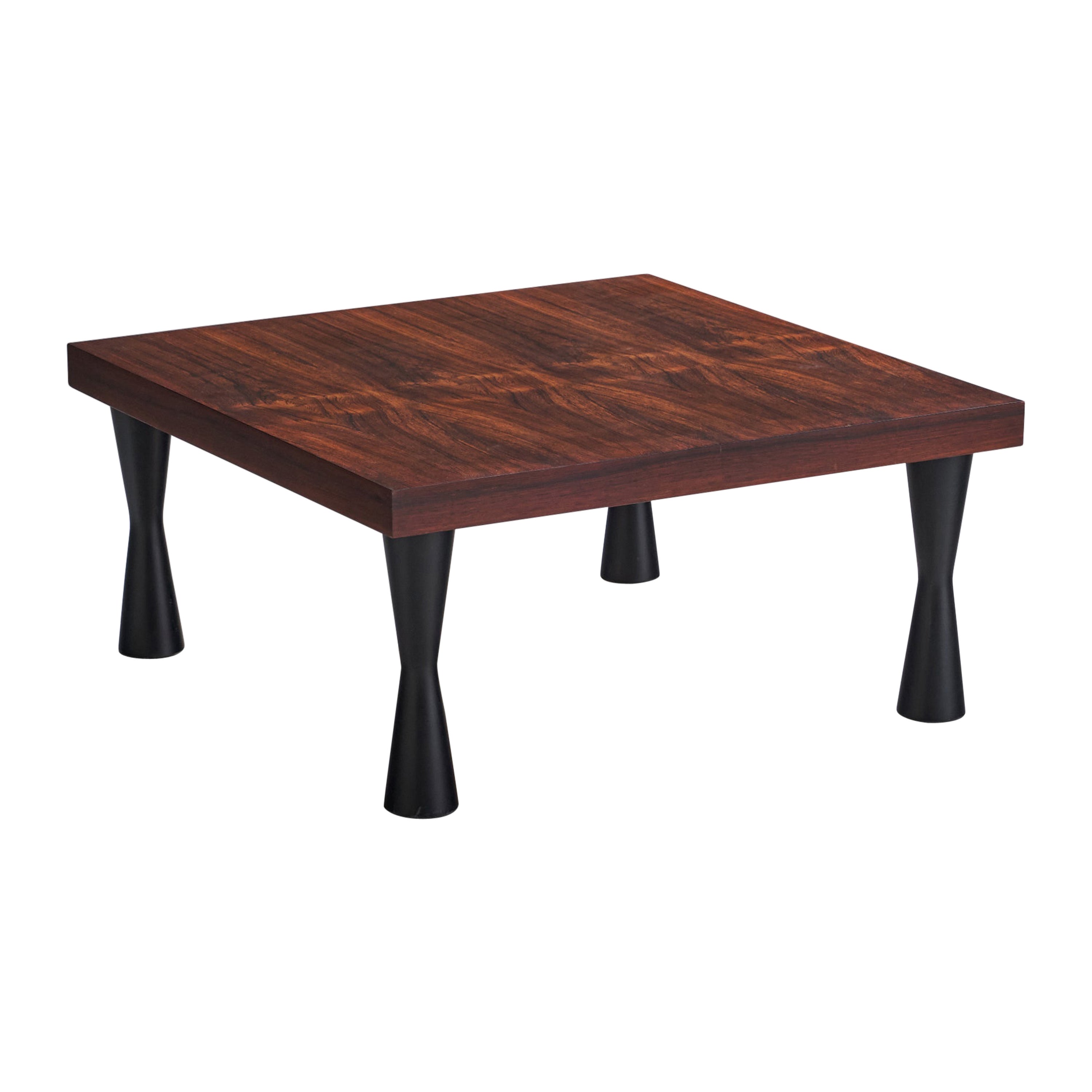 Brazilian Designer, Coffee Table, Rosewood, Brazil, 1970s
