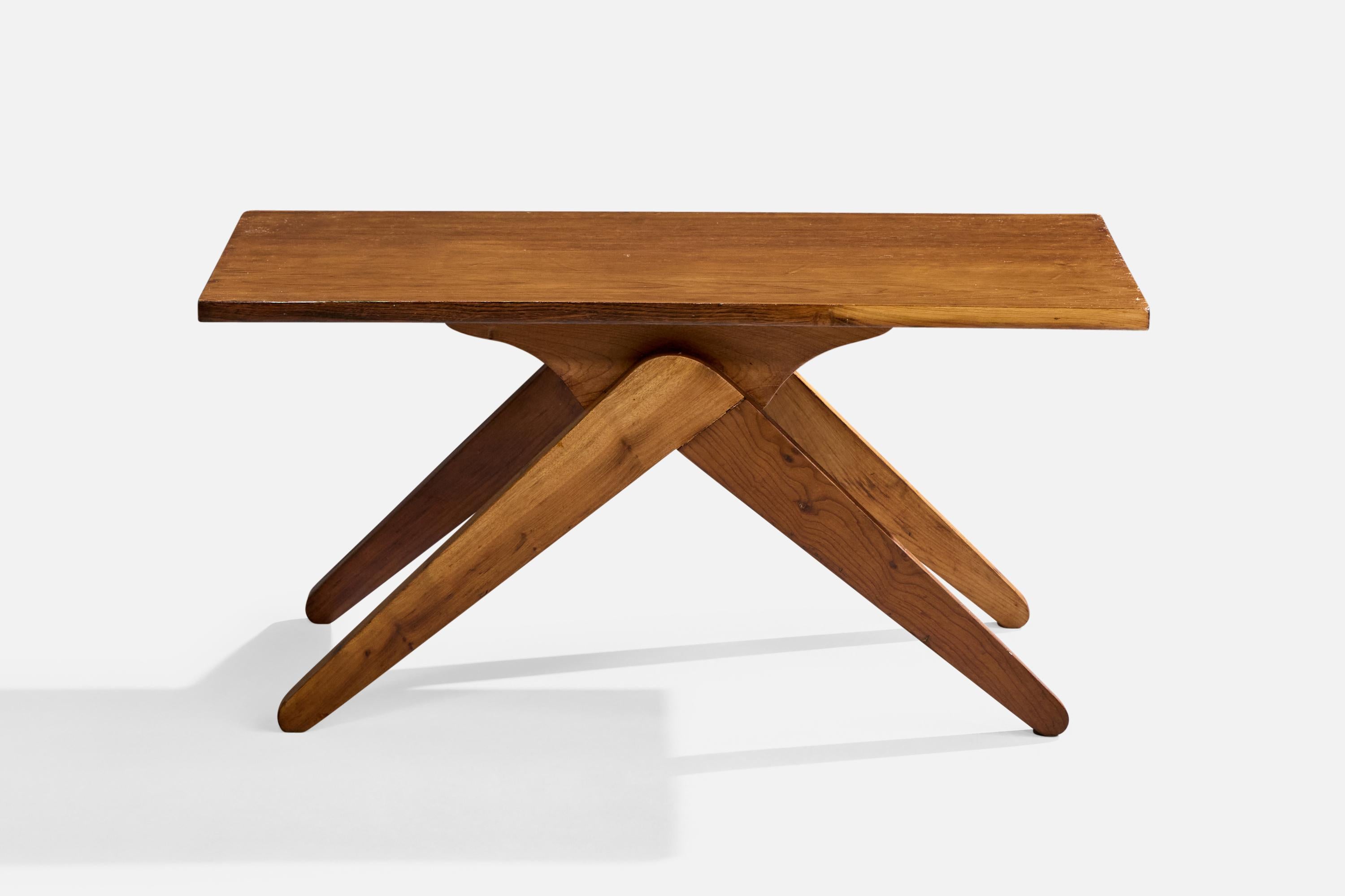 Mid-Century Modern Brazilian Designer, Coffee Table, Wood, Brazil, 1950s For Sale