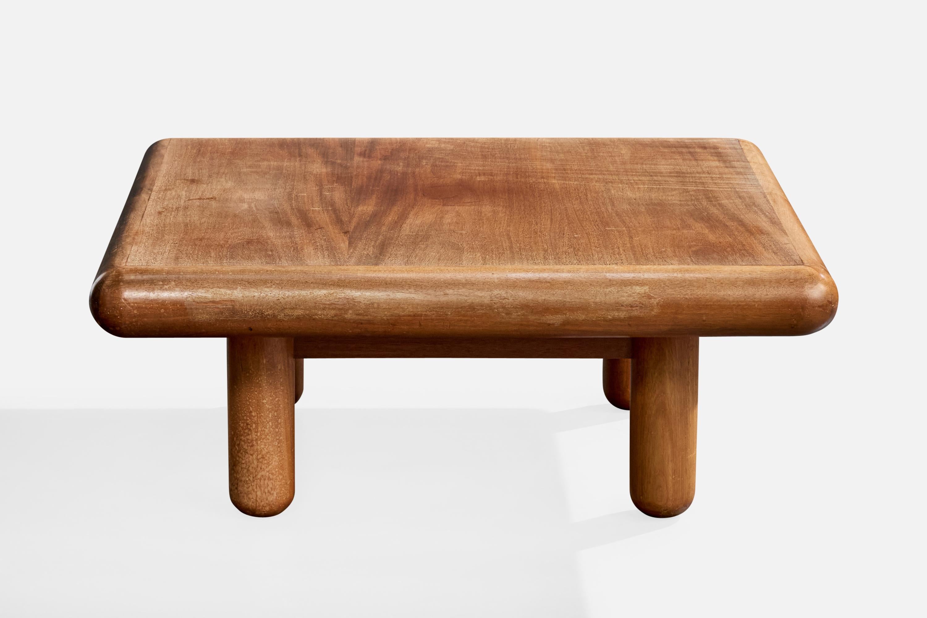 Mid-Century Modern Brazilian Designer, Coffee Table, Wood, Brazil, 1970s For Sale
