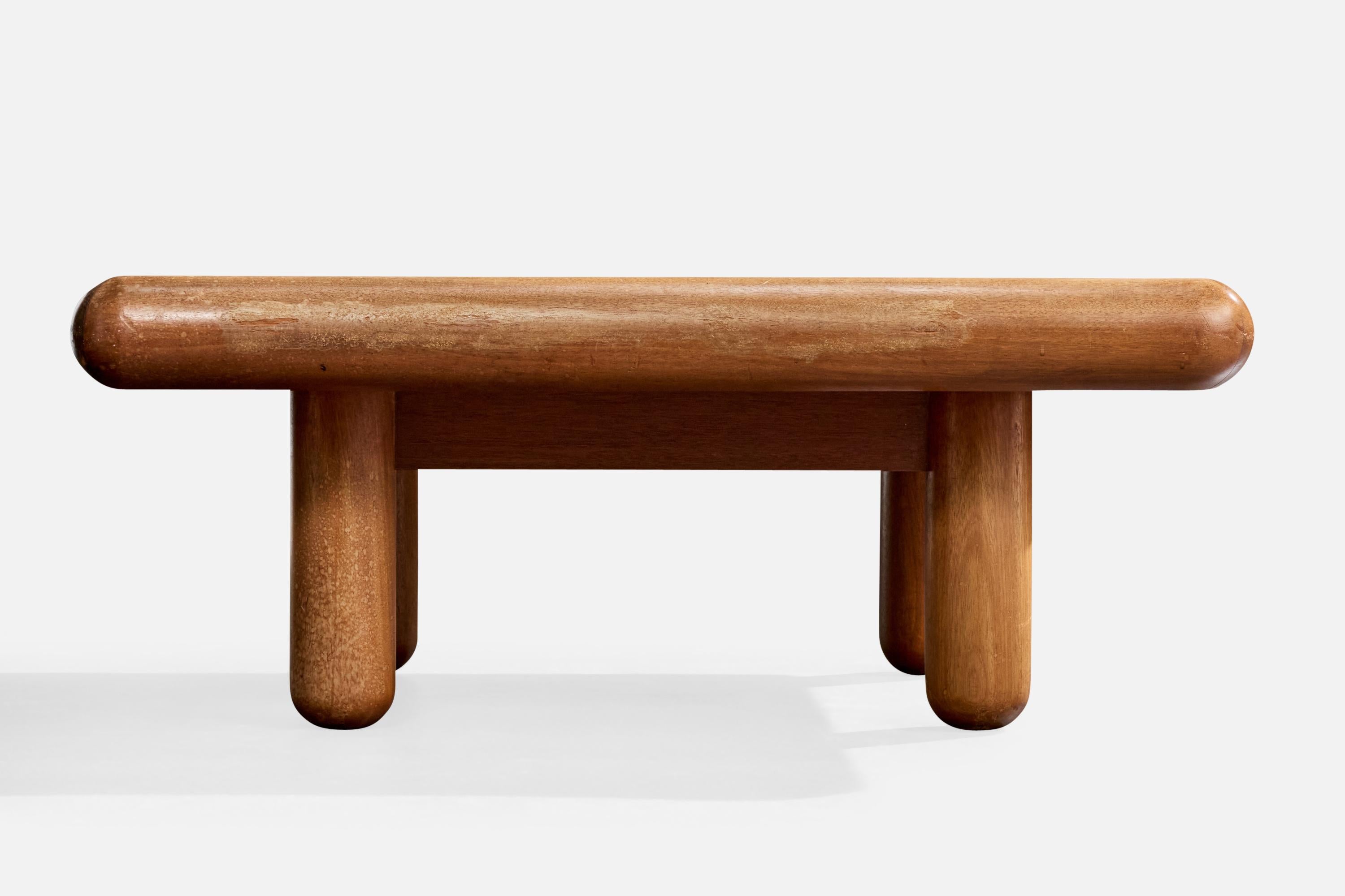 Brazilian Designer, Coffee Table, Wood, Brazil, 1970s In Good Condition For Sale In High Point, NC