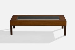 Diseñador brasileño, Mesa de centro, Madera, Cristal, Brasil, Años 50