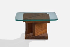 Brazilian Designer, Coffee Table, Wood, Glass, Brazil, 2010s