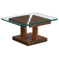 Brazilian Designer, Coffee Table, Wood, Glass, Brazil, 2010s