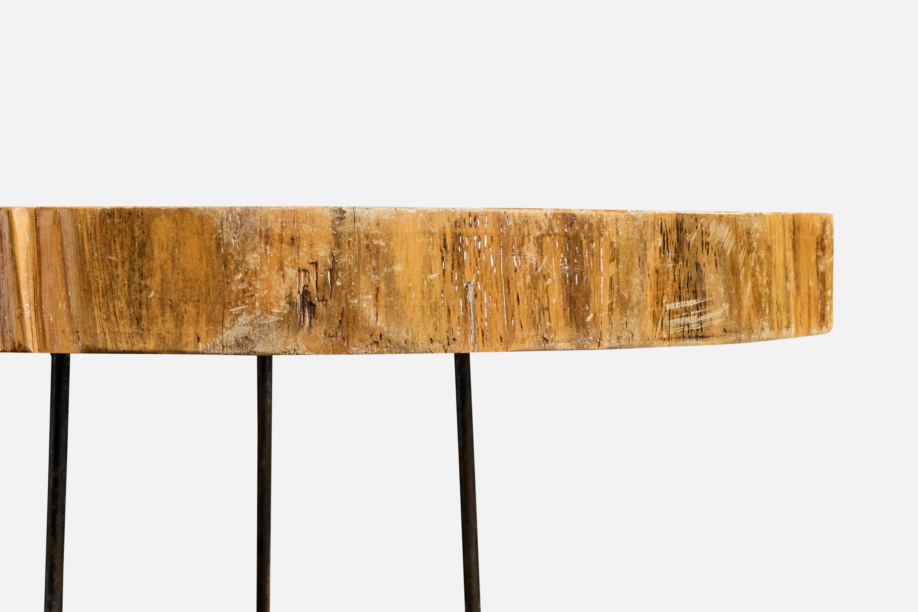 Brazilian Designer, Coffee Table, Wood, Iron, Brazil, 1960s For Sale 5