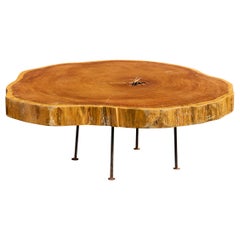 Tavolino brasiliano di design, Wood, ferro, Brasile, anni '60