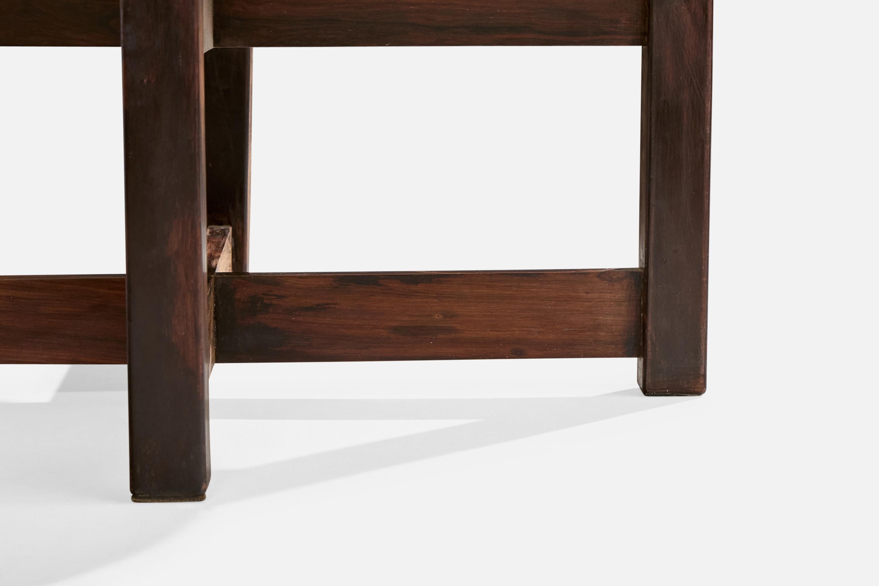 Brazilian Designer, Coffee Table, Wood, Marble, 1960 im Angebot 4