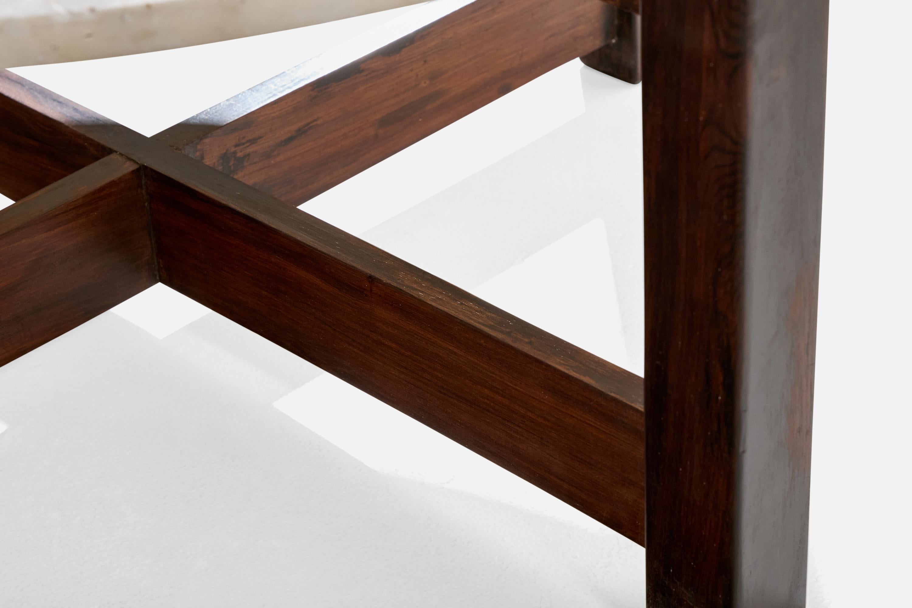 Brazilian Designer, Coffee Table, Wood, Marble, 1960 im Angebot 5