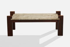 Brazilian Designer, Coffee Table, Wood, Marble, Brazil, 1960s
