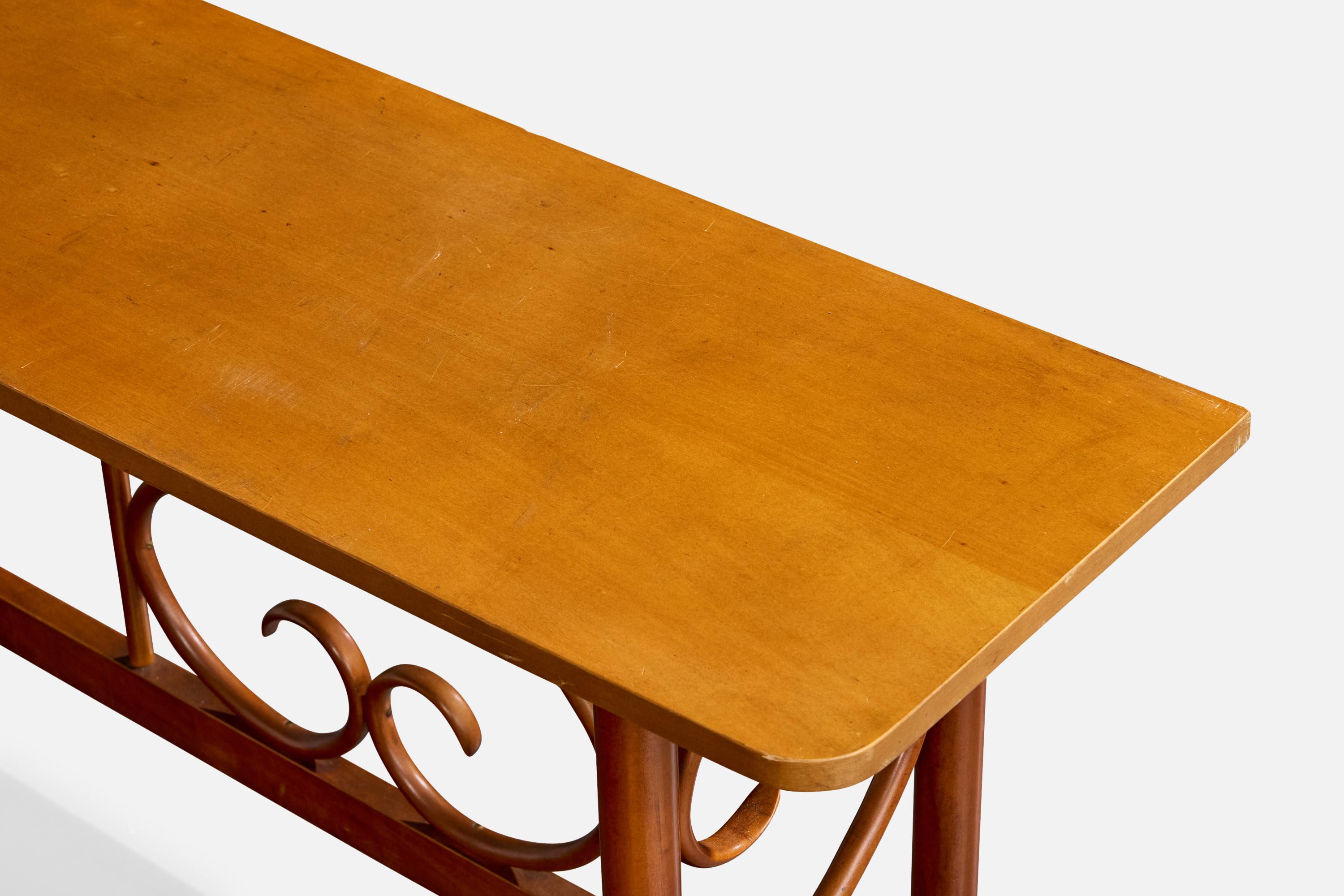 Bois Designer brésilien, table console, Wood, Brésil, années 1970 en vente