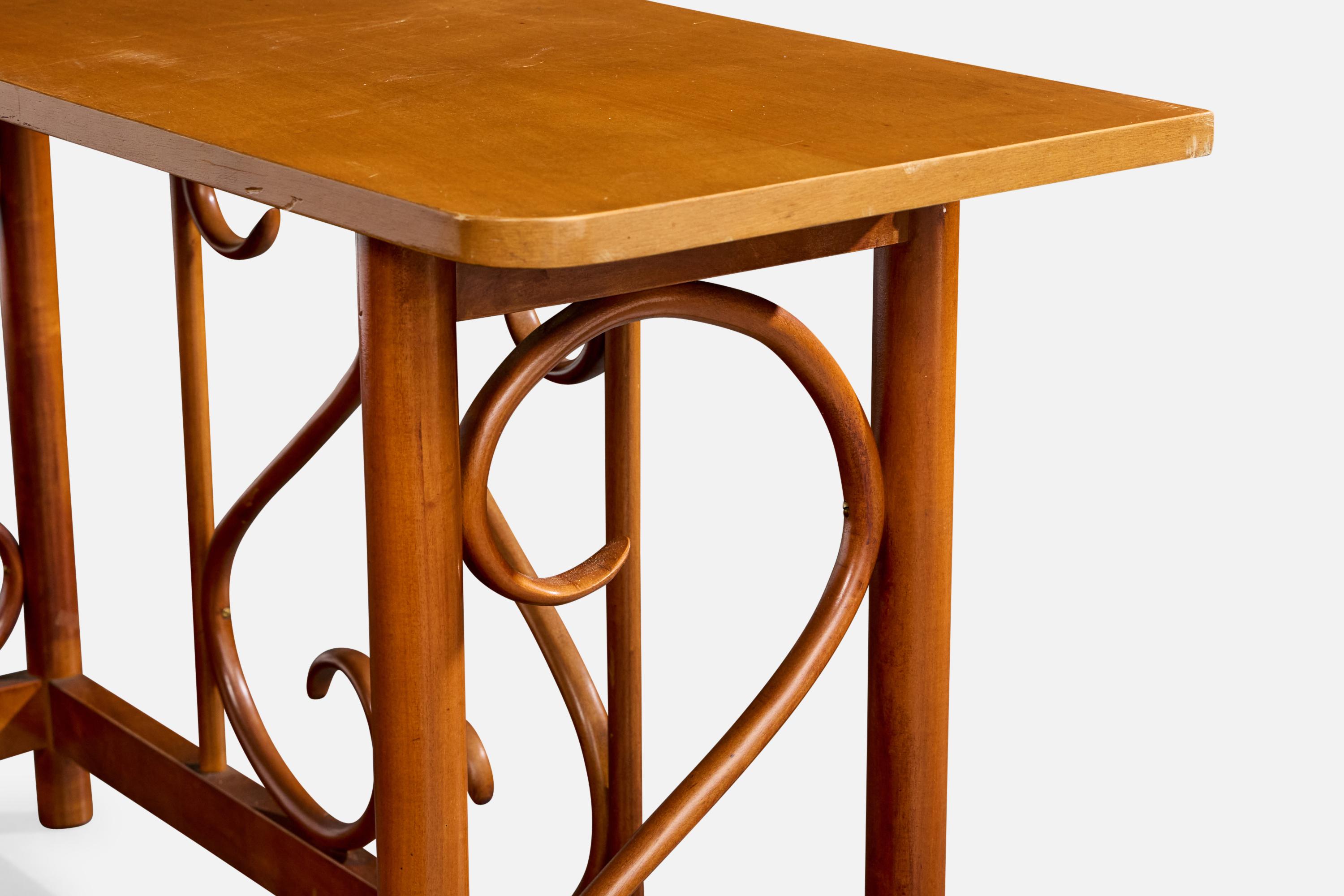 Designer brésilien, table console, Wood, Brésil, années 1970 en vente 1