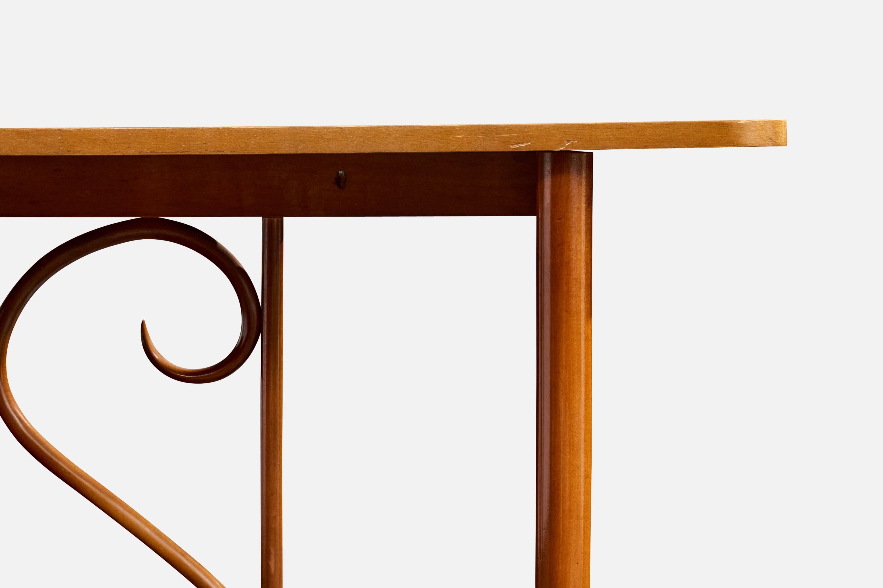 Designer brésilien, table console, Wood, Brésil, années 1970 en vente 2
