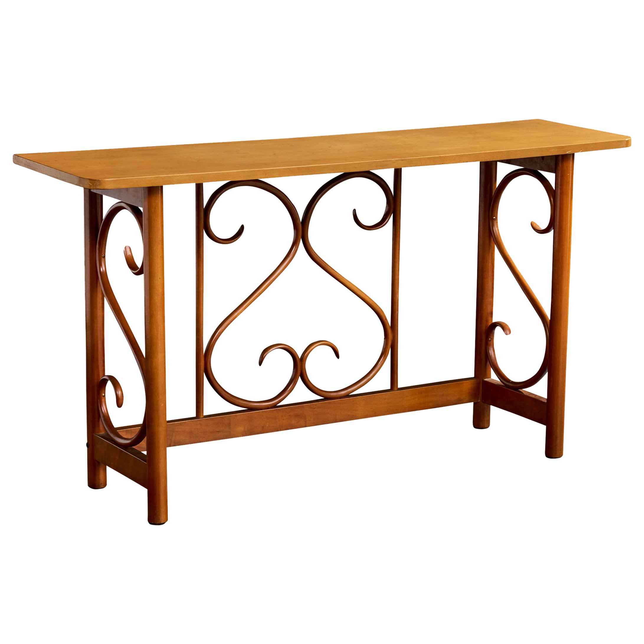 Designer brasiliano, Tavolo consolle, Wood, Brasile, anni '70