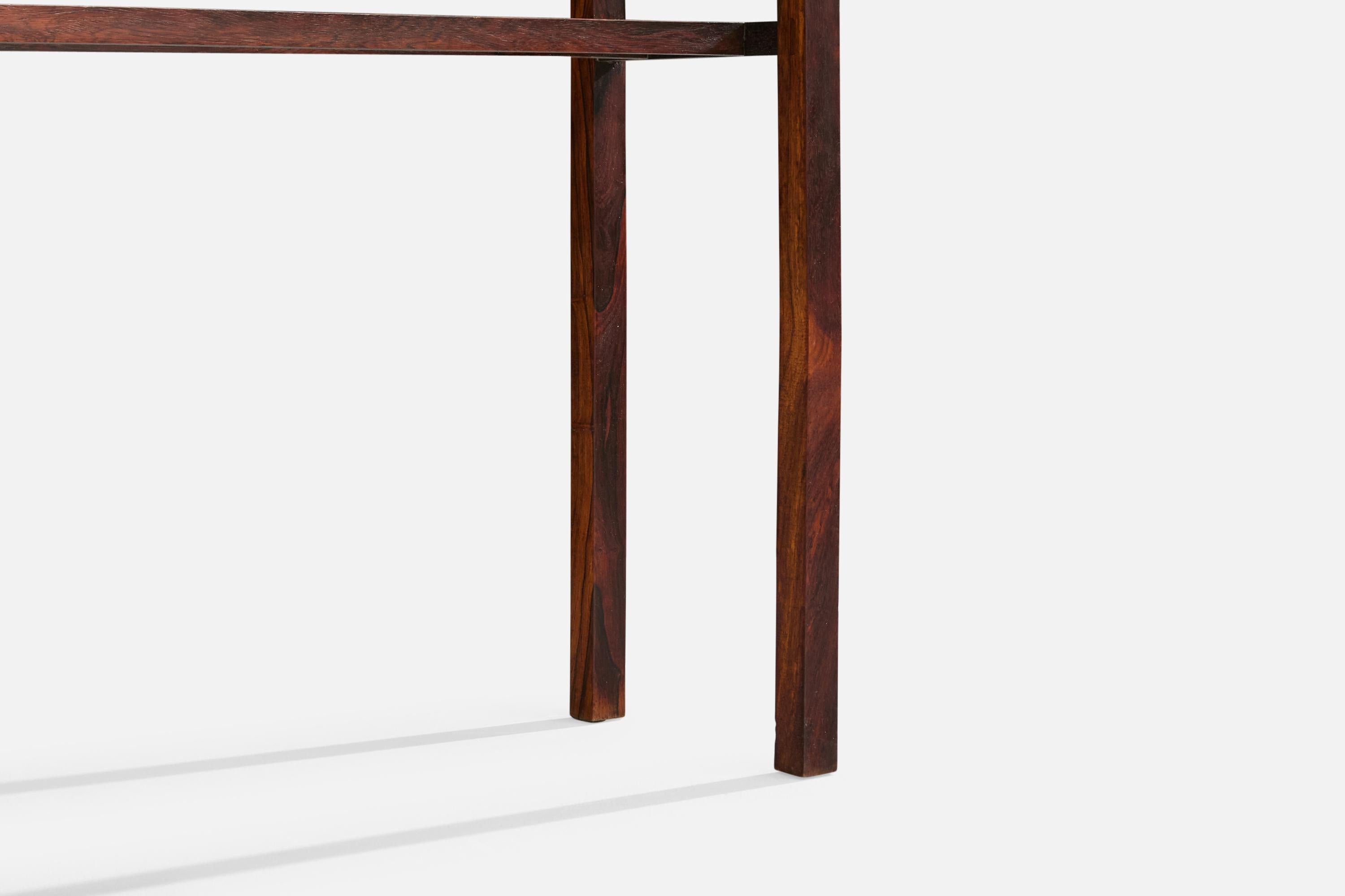 Brasilianischer Designer, Konsolentisch, Holz, Marmor, Brasilien, 1950er Jahre im Angebot 2
