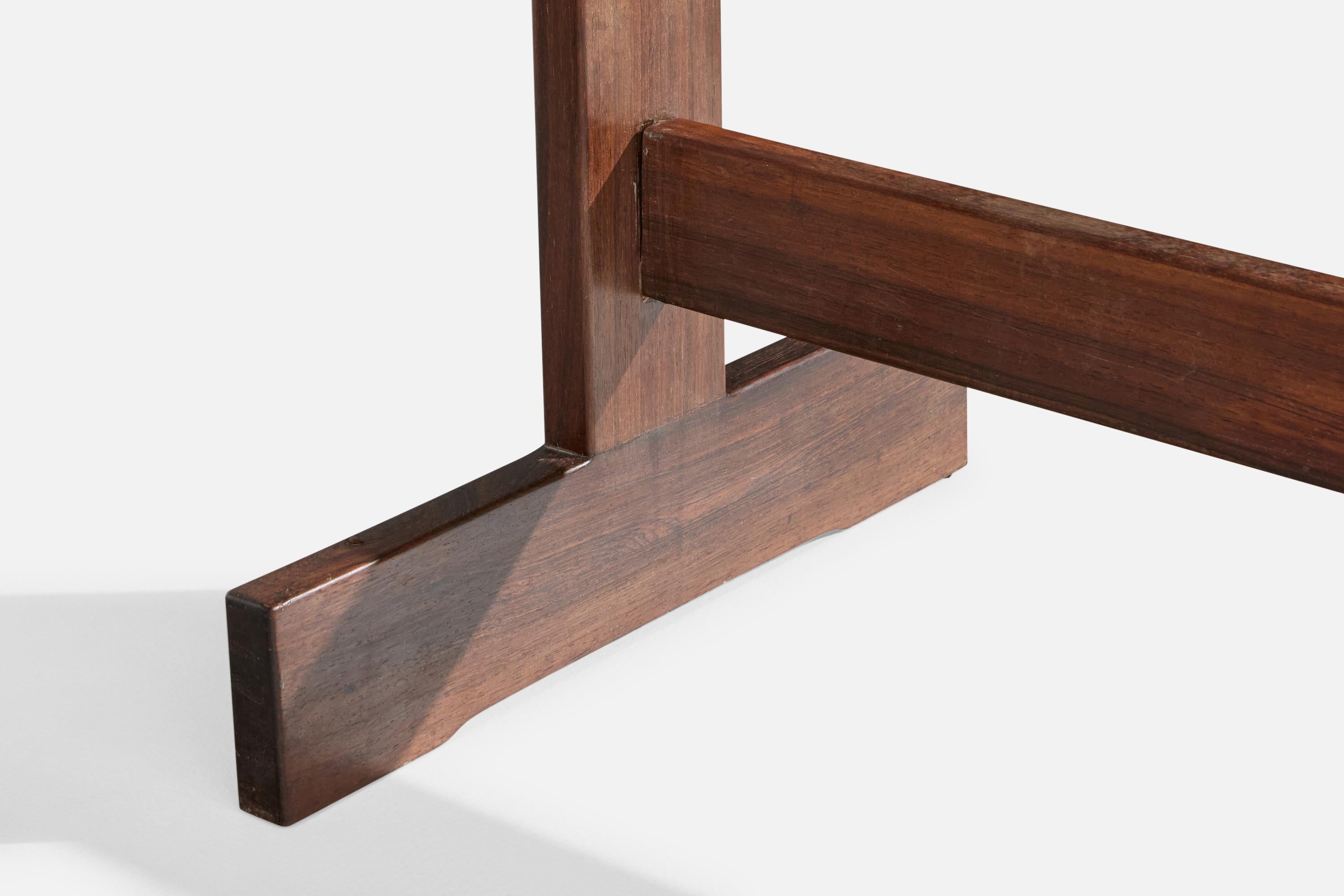 Brazilian Designer, Console Table, Wood, Marble, Brazil, 1960s For Sale 8