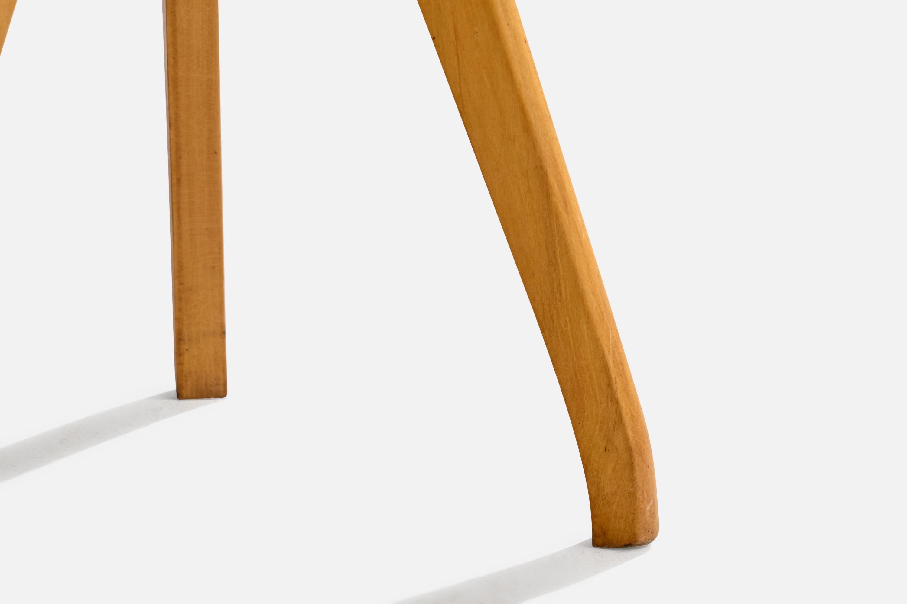 Designer brésilien, tabourets de comptoir, Wood, velours, Brésil, années 1950 en vente 1