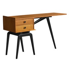 Brazilian Designer, Desk, Wood, Brass, Brazil, 1950s