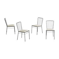 Brazilian Designer, Dining Room Chairs, Metal, Vinyl, 1950s