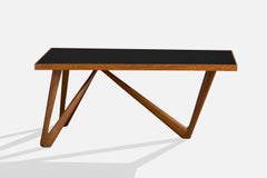 Brazilian Designer, Dining Table, Wood, Glass, Brazil, 1960s