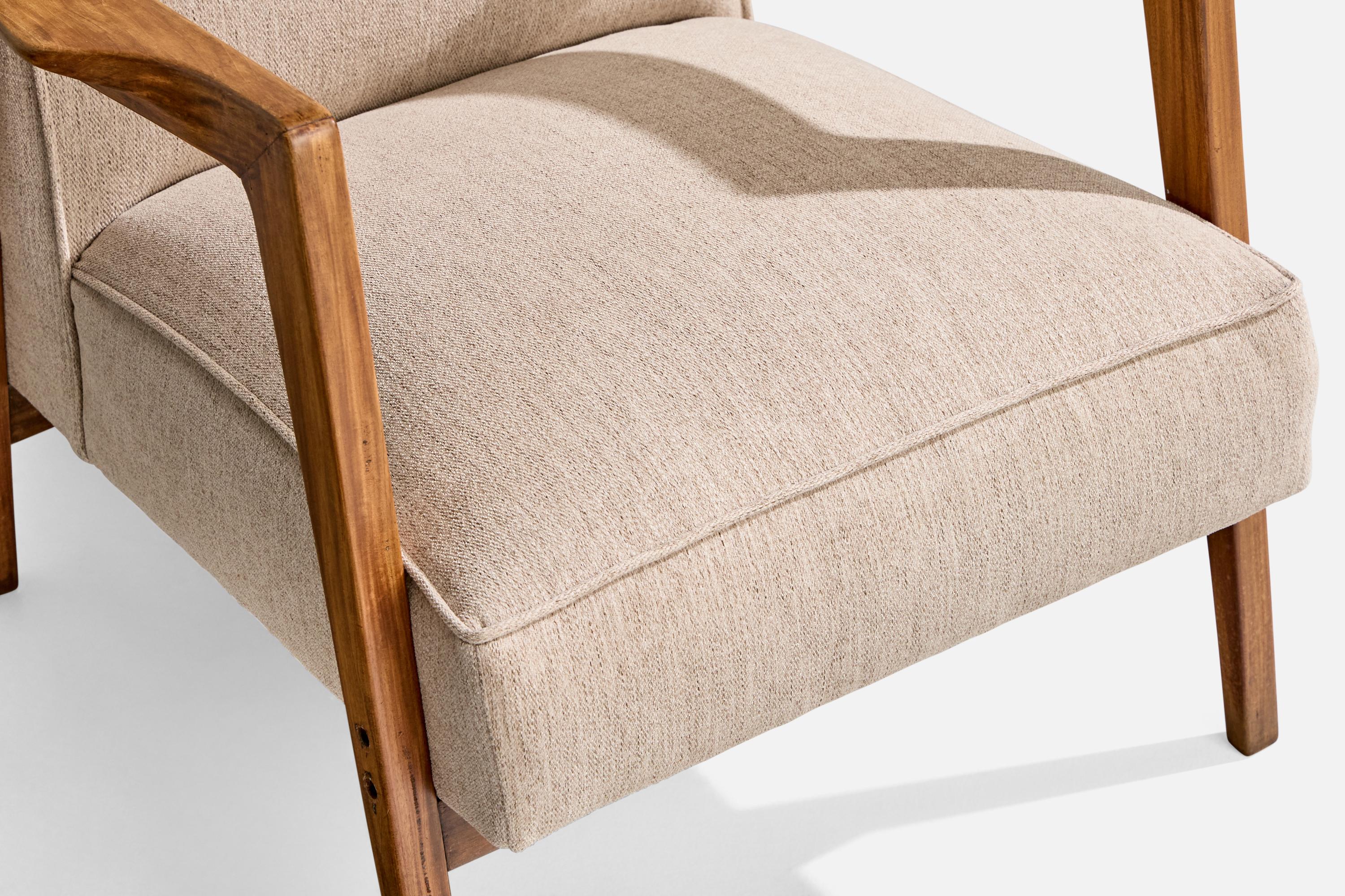 Designer brésilien, chaise longue, Caviúna, tissu, Brésil, 1961 en vente 3