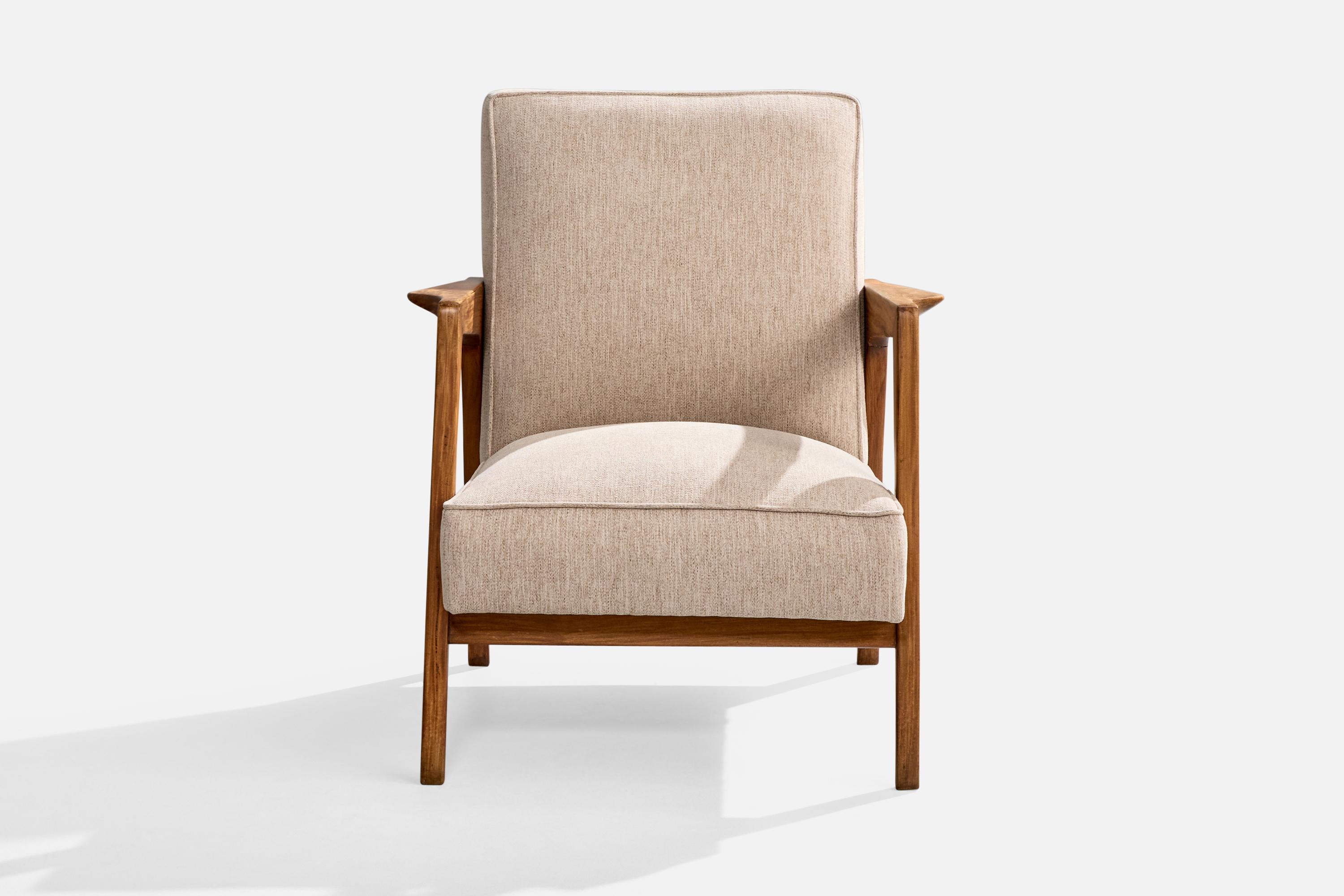 Brésilien Designer brésilien, chaise longue, Caviúna, tissu, Brésil, 1961 en vente