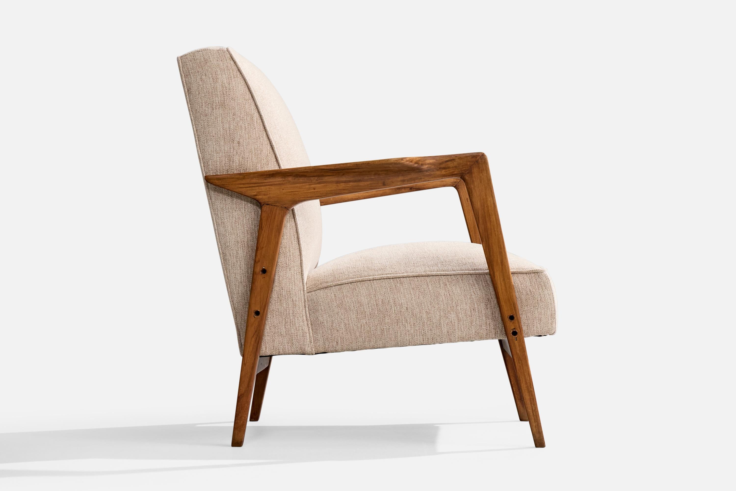 Milieu du XXe siècle Designer brésilien, chaise longue, Caviúna, tissu, Brésil, 1961 en vente