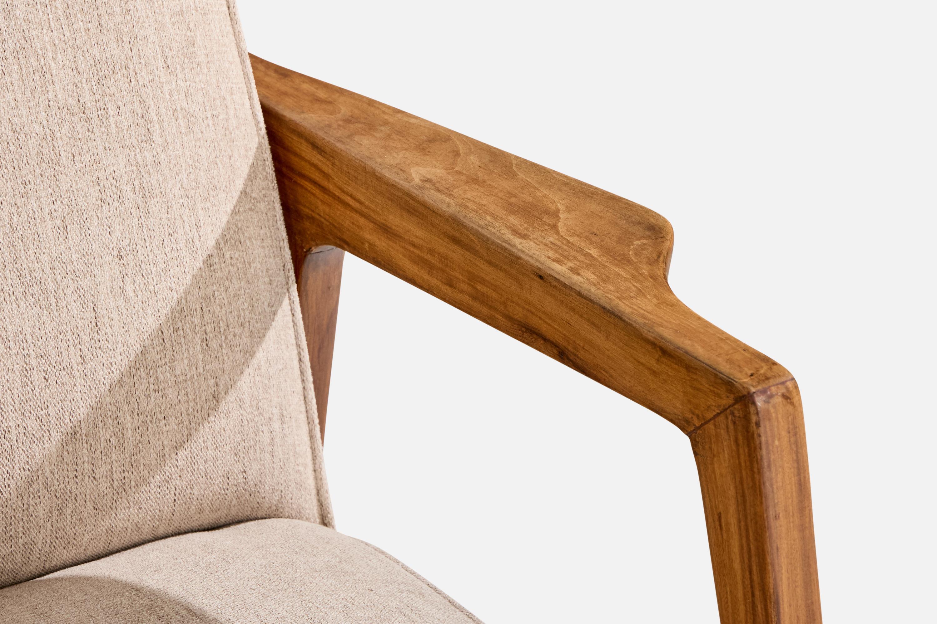 Designer brésilien, chaise longue, Caviúna, tissu, Brésil, 1961 en vente 2