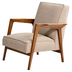 Diseñador brasileño, Silla de salón, Caviúna, Tela, Brasil, 1961