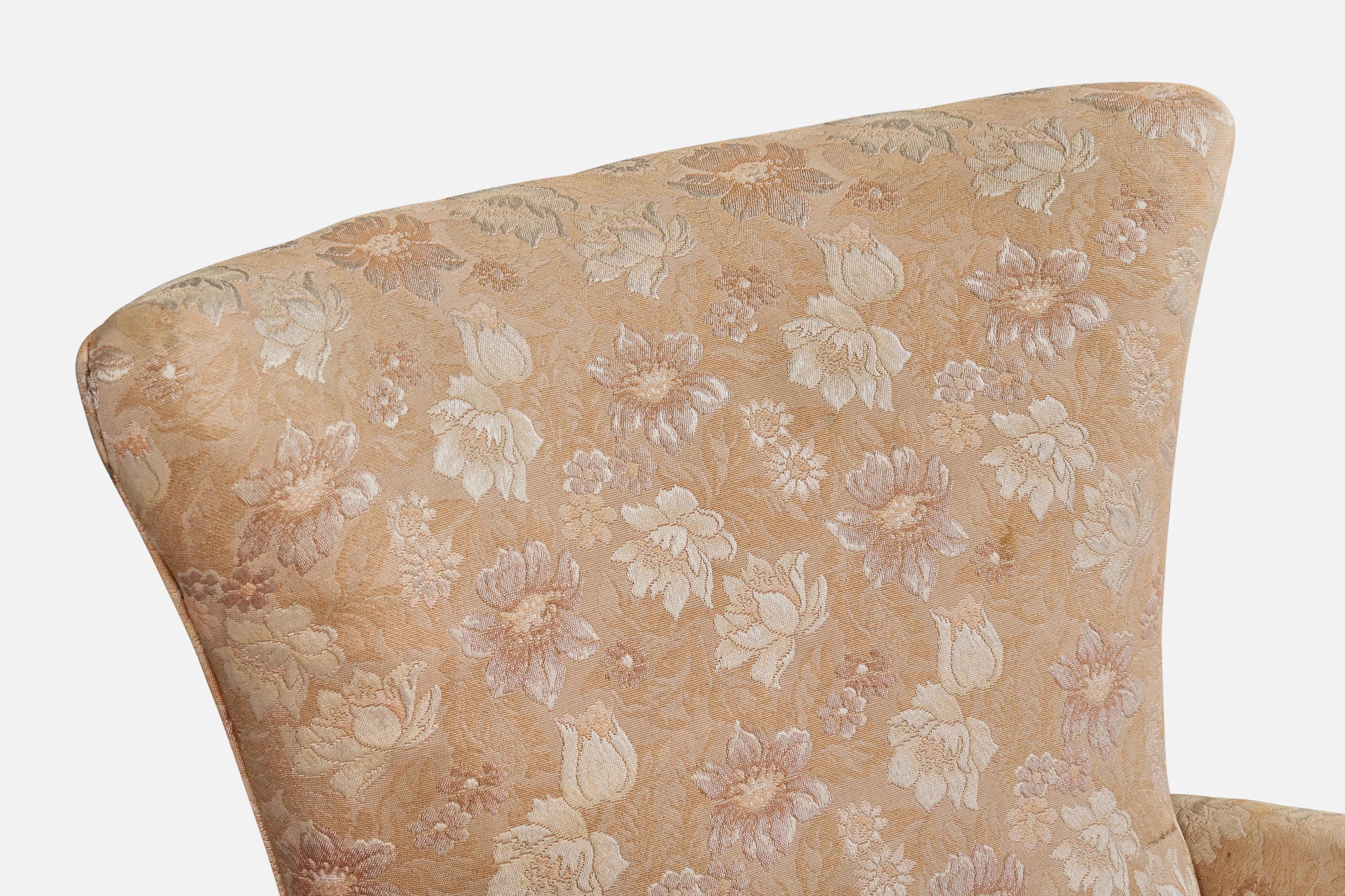 Chaise longue de designer brésilien, fer, tissu, Brésil, années 1950 en vente 1