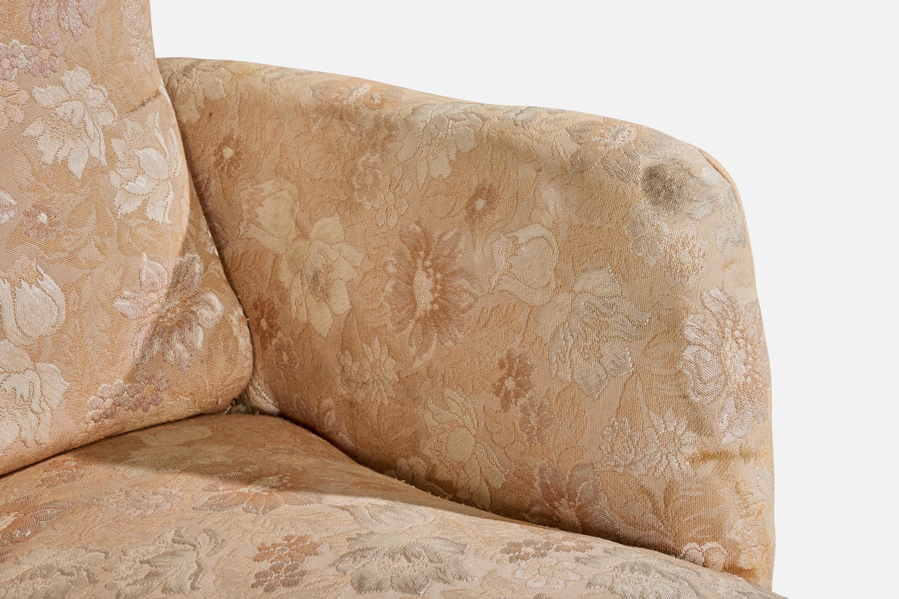 Chaise longue de designer brésilien, fer, tissu, Brésil, années 1950 en vente 2