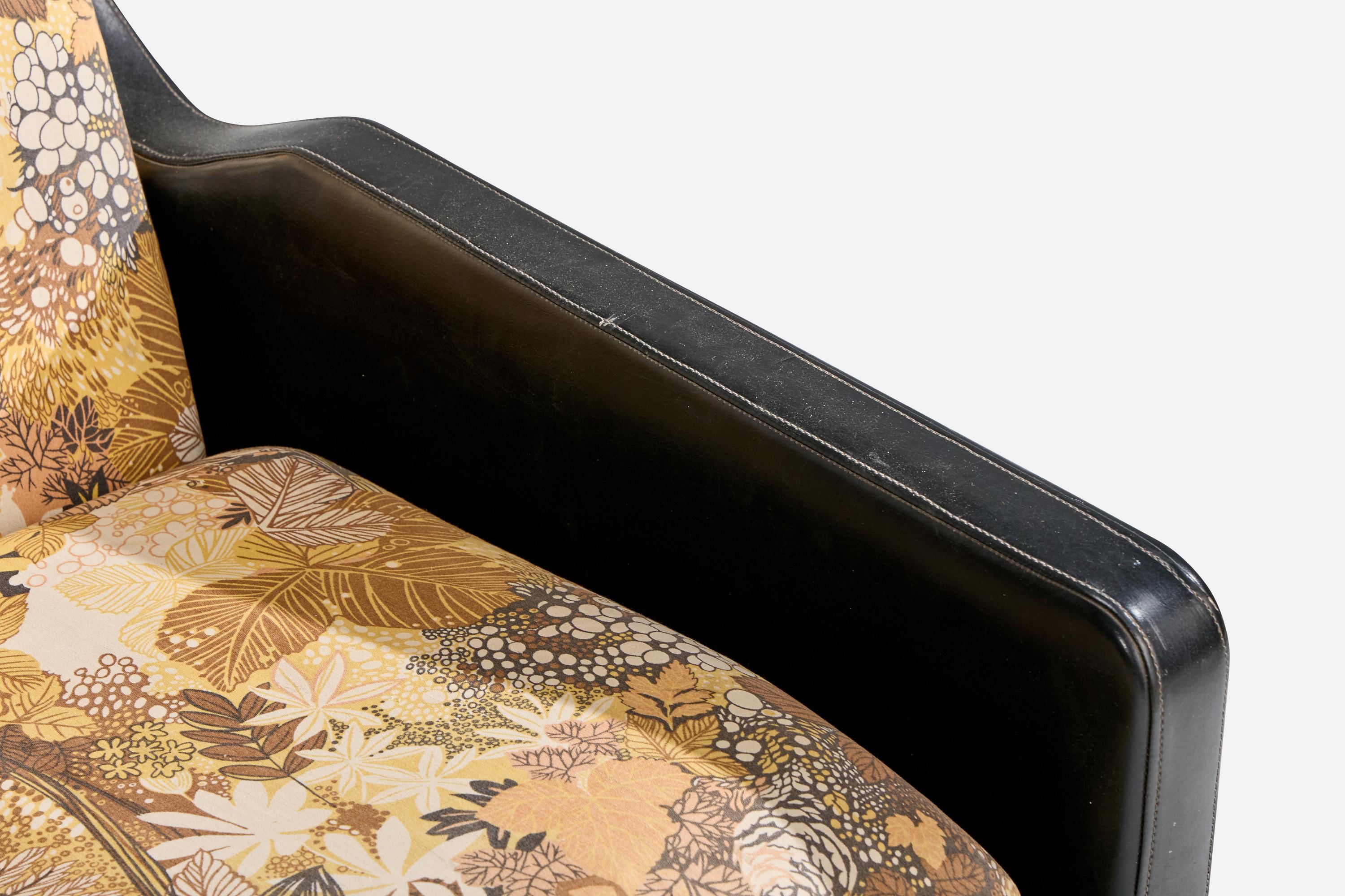 Brazilian Designer, Lounge Chair, Leatherette, Fabric, Wood, Brazil, 1960s For Sale 9