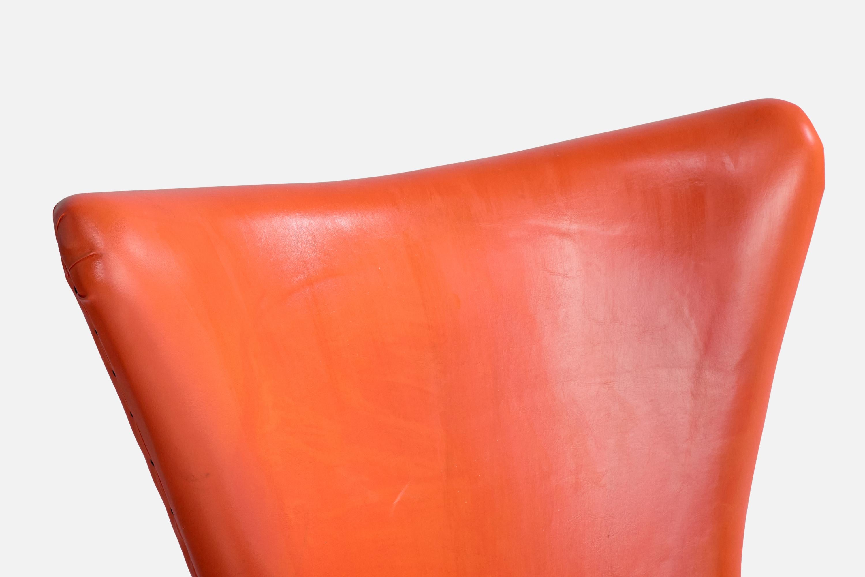 Brazilian Designer, Lounge Chair, Leatherette, Wood, Brazil, 1950s For Sale 2