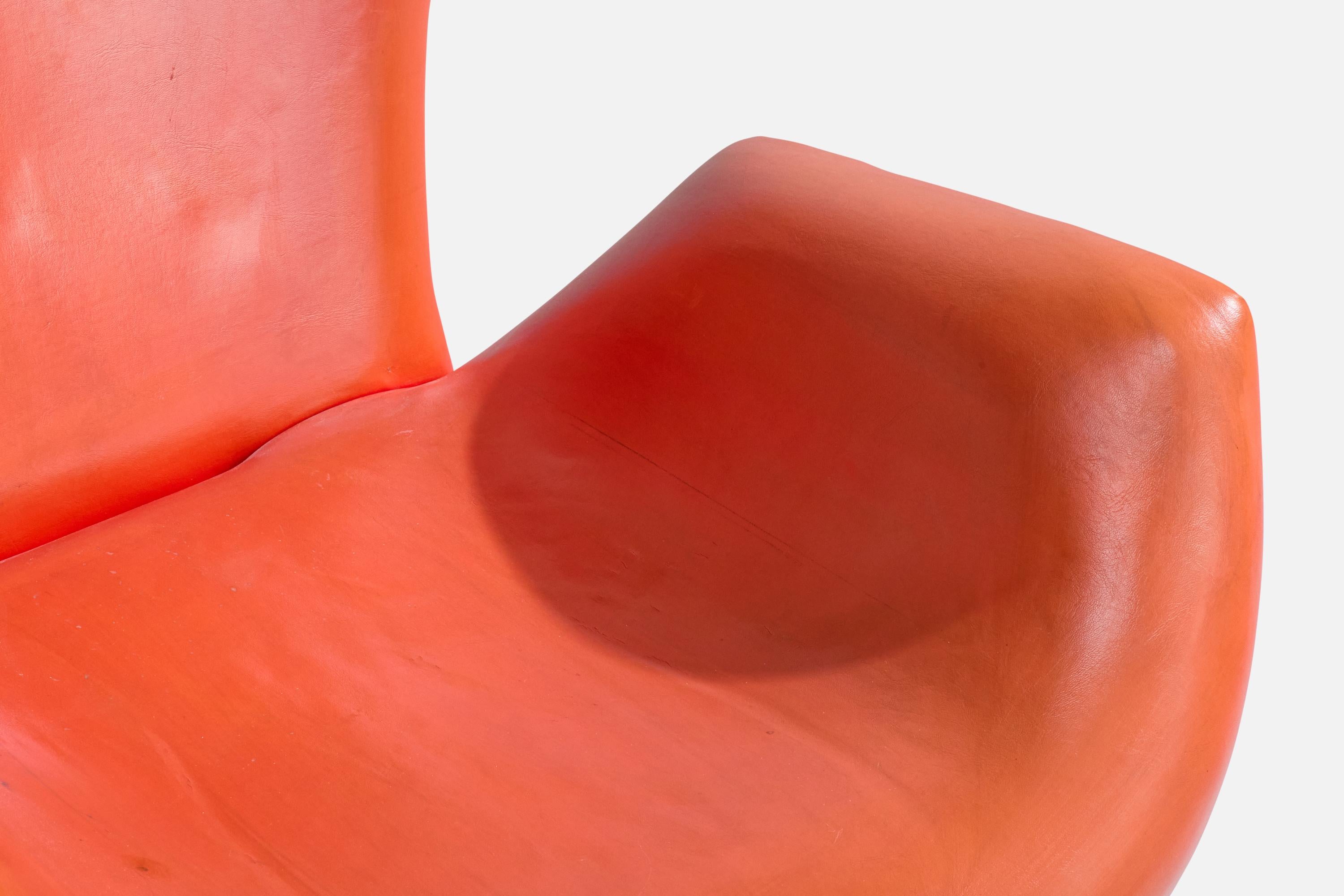 Brazilian Designer, Lounge Chair, Leatherette, Wood, Brazil, 1950s For Sale 3