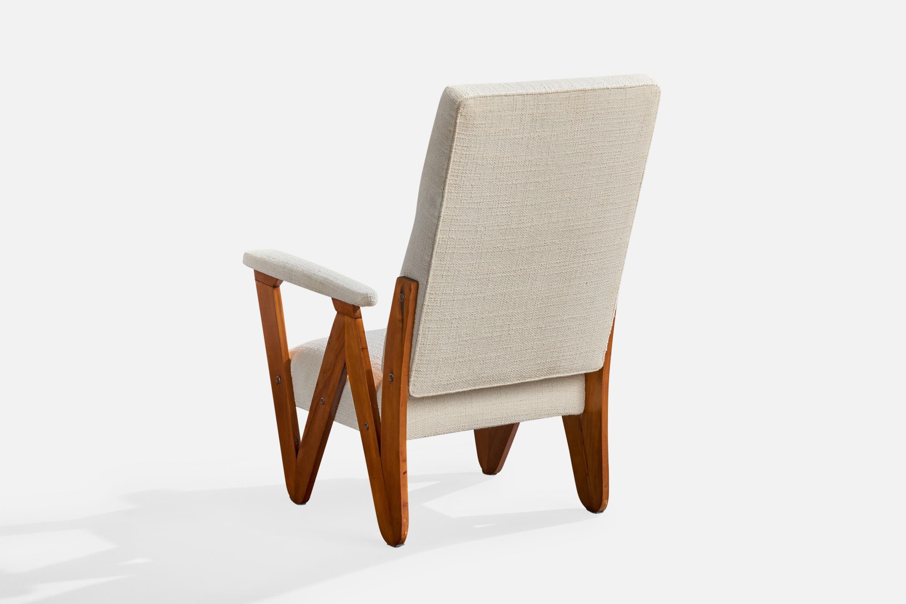 Tissu Designer brésilien, chaise longue, contreplaqué, tissu, Brésil, années 1950 en vente