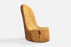 Brazilian Designer, Lounge Chair, Wood, Brazil, 1970s