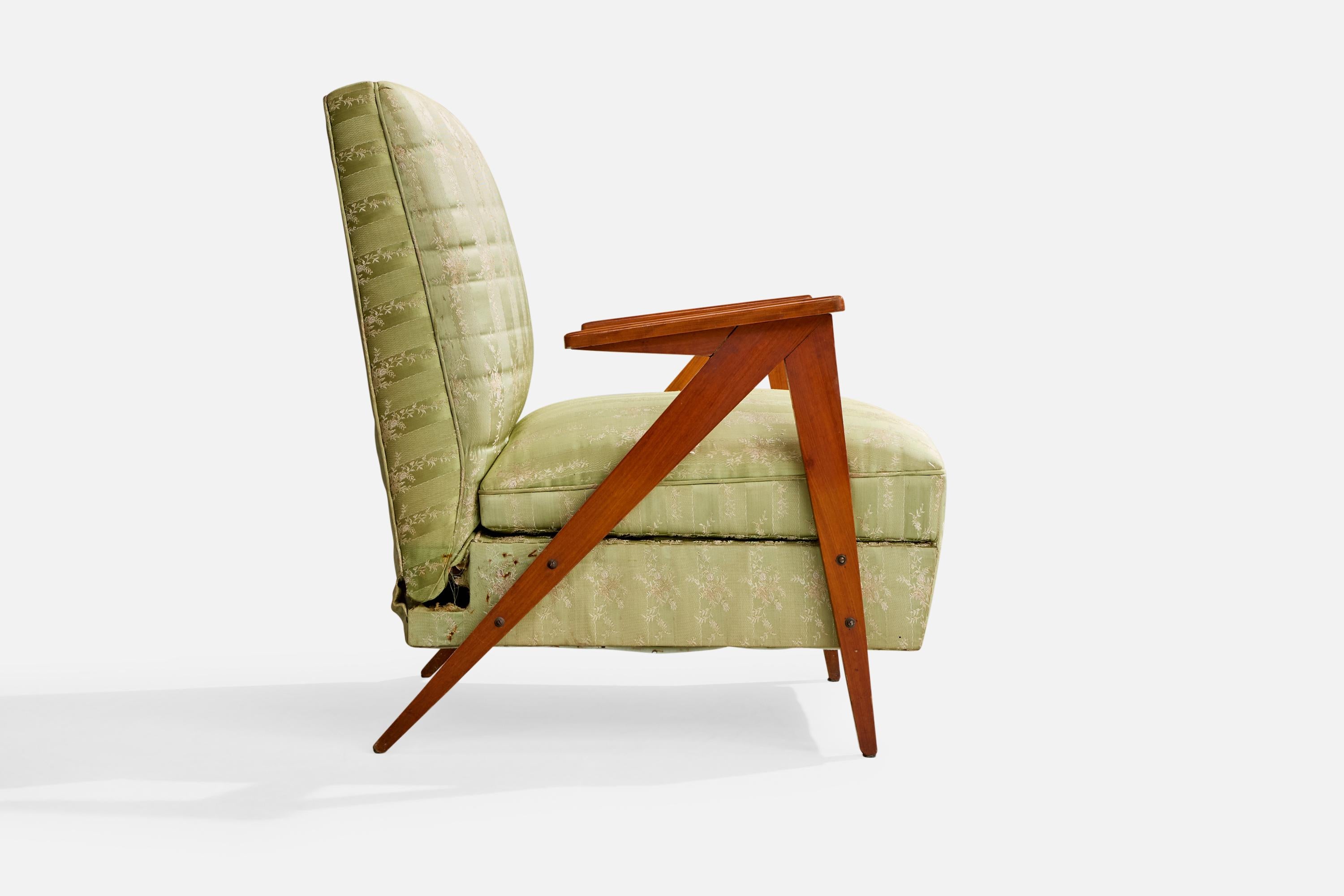 Metà XX secolo Designer brasiliano, sedia da salotto, Wood, Fabrice, Brasile, anni '1950 in vendita